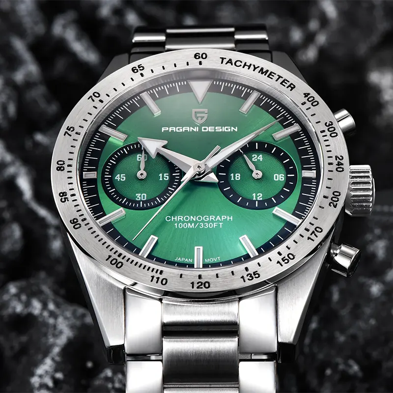 Pagani Design PD-1766 Chronograph Green Dial Men's Watch
